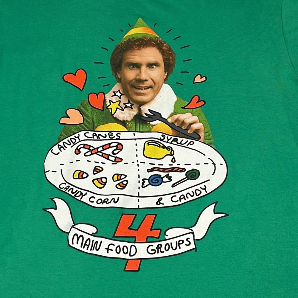 ELF 🎄 4 Main Food Groups 🎅 t shirt, XL
